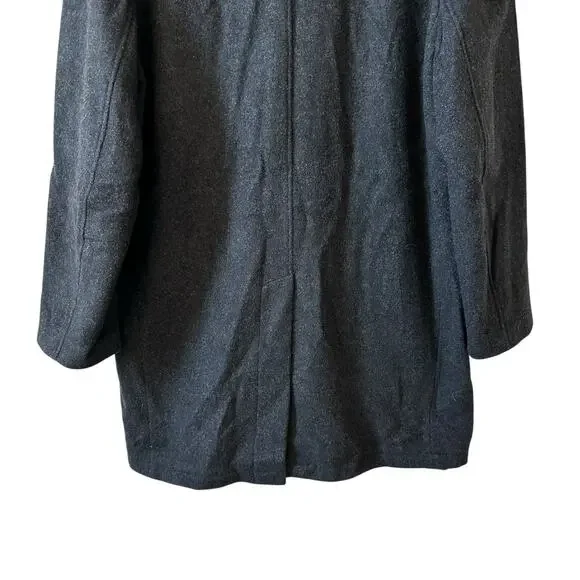 Claiborne Outerwear Men’s Italian Wool Blend Coat Overcoat Jacket Black Large